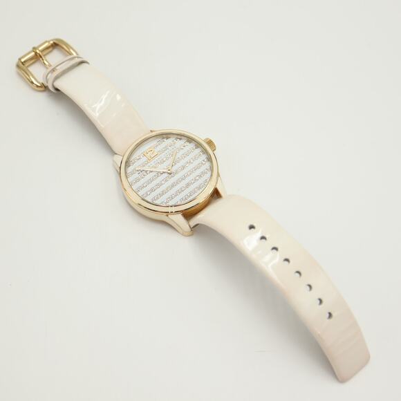 Marc Jacobs Lidia Stripe Gold Tone White 40mm Glitz Womens Watch w New Battery main image 13